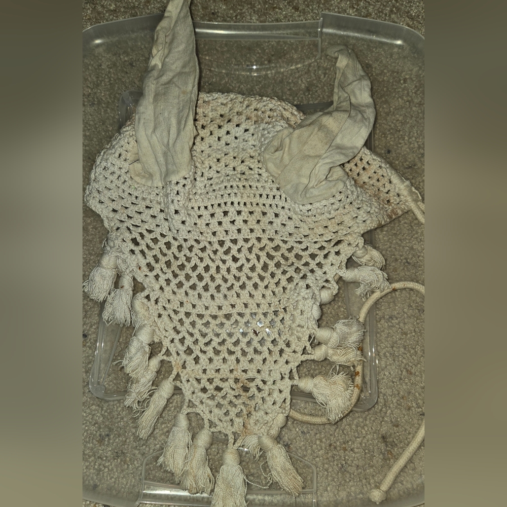 White Horse  ear Bonnet